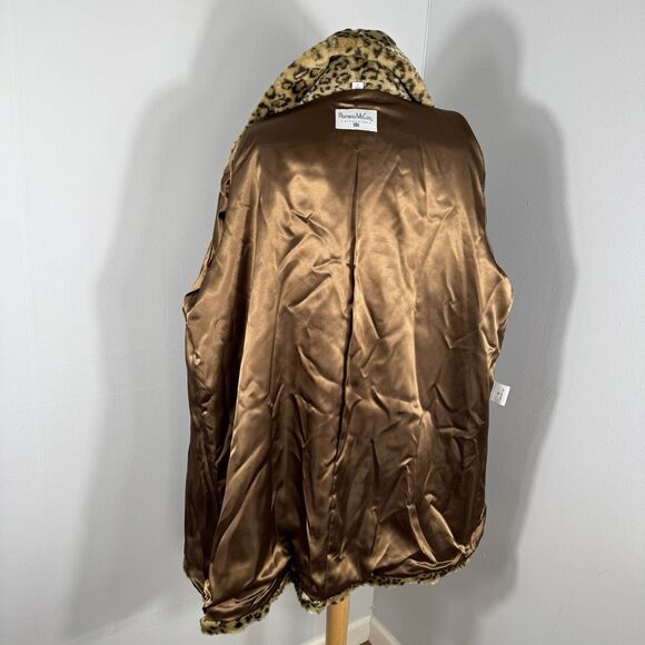 Pamela Mccoy 1X Plus Coat L Large Leopard Cheetah Faux Fur Winter Coat Soft NICE - Picture 8 of 15